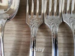1935 Christofle CHRYSANTHEMUM old Marly Silver Plated 41 piece cutlery set ladle