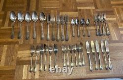 1935 Christofle Silver Plated 35 piece flatware tableware set