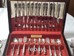 1938 Holmes & Edwards IS Inlaid Silver Plate Flatware 12 Place Set 81 PC & Case