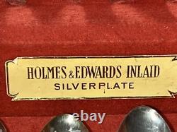 1938 Holmes & Edwards IS Inlaid Silver Plate Flatware 12 Place Set 81 PC & Case