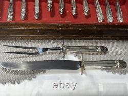 1938 Holmes & Edwards IS Inlaid Silver Plate Flatware 12 Place Set 81 PC & Case