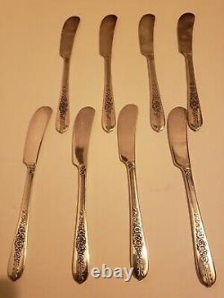 1939 Oneida Nobility Plate Flatware, Royal Rose Pattern, 77pc set with Chest, Rare