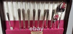 1940's 55 Piece Community Silverplate MILADY Silverware Set With Wood Chest