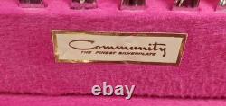 1940's 55 Piece Community Silverplate MILADY Silverware Set With Wood Chest