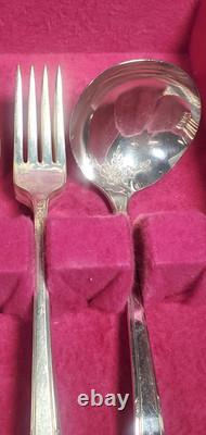 1940's 55 Piece Community Silverplate MILADY Silverware Set With Wood Chest