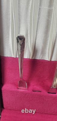 1940's 55 Piece Community Silverplate MILADY Silverware Set With Wood Chest