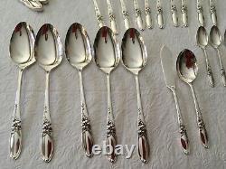1950s WHITE ORCHID Community Silverplate for 10 plus Serving Pieces with Chest