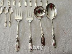 1950s WHITE ORCHID Community Silverplate for 10 plus Serving Pieces with Chest
