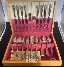 1953 Jubilee Wm Rogers International 52 Piece Dinner Flatware Silverware Set