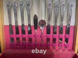 1953 Jubilee Wm Rogers International 52 Piece Dinner Flatware Silverware Set