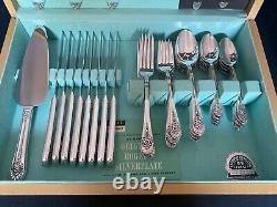 1953 Jubilee Wm Rogers International 54 Piece Dinner Flatware Silverware Set