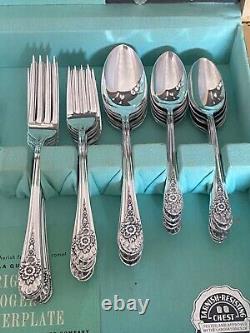 1953 Jubilee Wm Rogers International 54 Piece Dinner Flatware Silverware Set