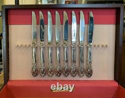 1953 Oneida Ballard Community Plate Silverware Set 7035 Mahogany Chest 56 pcs