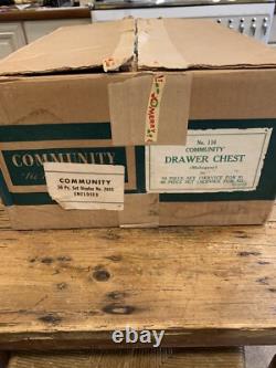 1953 Oneida Ballard Community Plate Silverware Set 7035 Mahogany Chest 56 pcs