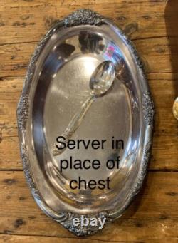 1953 Oneida Ballard Community Plate Silverware Set 7035 Mahogany Chest 56 pcs