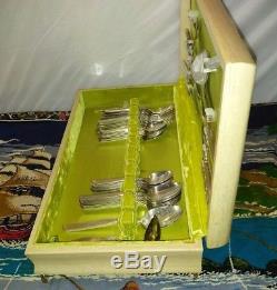 1955 Oneida/South Seas Community Vintage 54/PC Silverware Set WithWood Case/+Bonus