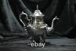 19th Century Victorian Silver on Copper Tea Set 10pc Grape Pattern