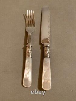 24 Piece Silverware Maleham & Yeomans Knife and Fork Dessert Set