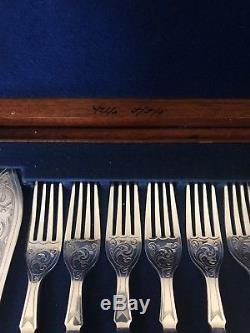 24 Piece Sterling Silver Boxed Cutlery Set Birmingham Marked Latham Morton
