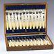 24 pc Vintage to antique silver plate Fish set Flatware in presentation box