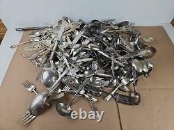 250 PC LOT 20 POUNDS Silver Plated Flatware Lot CRAFT GRADE SPOONS FORKS KNIVES