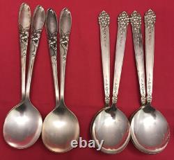 32 Pc ROUND SOUP / GUMBO SPOONS 8 SETS OF 4 Antique to Vintage Silverplated