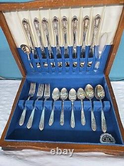 37 Pcs. Of WM ROGERS LUFBERRY Silverplate Flatware, International Silver in Case