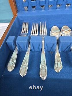 37 Pcs. Of WM ROGERS LUFBERRY Silverplate Flatware, International Silver in Case