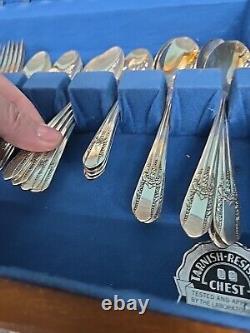 37 Pcs. Of WM ROGERS LUFBERRY Silverplate Flatware, International Silver in Case