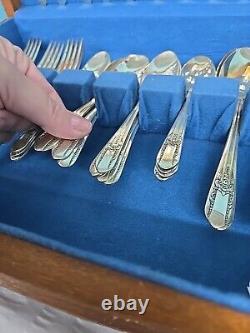 37 Pcs. Of WM ROGERS LUFBERRY Silverplate Flatware, International Silver in Case