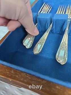 37 Pcs. Of WM ROGERS LUFBERRY Silverplate Flatware, International Silver in Case