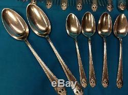 38 pcs Holmes Edwards, Lovely Lady, Inlaid Silver Plate Flatware Basics for 12