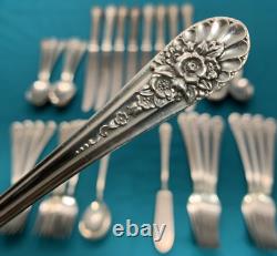 43 Pcs 1953 JUBILEE Silverplated Flatware FORKS SPOONS KNIVES Wm Rogers Mfg Co