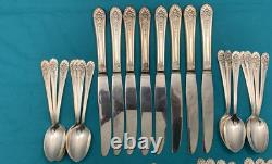 43 Pcs 1953 JUBILEE Silverplated Flatware FORKS SPOONS KNIVES Wm Rogers Mfg Co