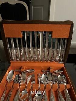 44 Piece Silver Plated Cutlery Set Kings Pattern (epns A1 Sheffield) With Case