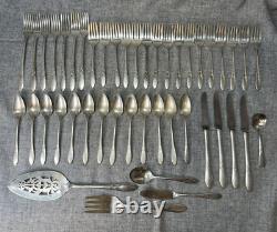 45 Pc Lot Vintage Oneida Community Plate 1932 Lady Hamilton Silverplate Flatware