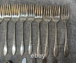 45 Pc Lot Vintage Oneida Community Plate 1932 Lady Hamilton Silverplate Flatware