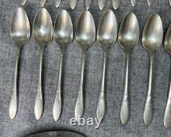 45 Pc Lot Vintage Oneida Community Plate 1932 Lady Hamilton Silverplate Flatware