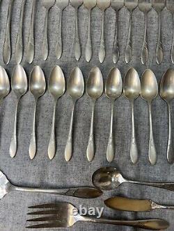 45 Pc Lot Vintage Oneida Community Plate 1932 Lady Hamilton Silverplate Flatware