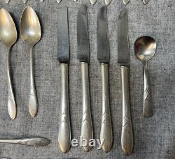 45 Pc Lot Vintage Oneida Community Plate 1932 Lady Hamilton Silverplate Flatware