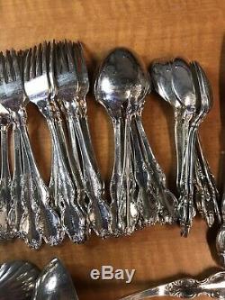 45 Pc Set ENGLISH CROWN Reed & Barton Silverplate Flatware Service for 8