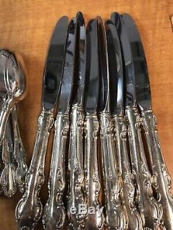 45 Pc Set ENGLISH CROWN Reed & Barton Silverplate Flatware Service for 8