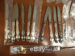 46 pieces Reed Barton English Crown set service for 10 plus serving silver-plate