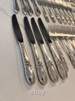 49 Pcs Oneida Community Silverplate White Orchid Service for 8 Plus Extra Pieces