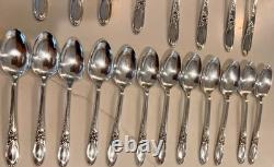 49 Pcs Oneida Community Silverplate White Orchid Service for 8 Plus Extra Pieces