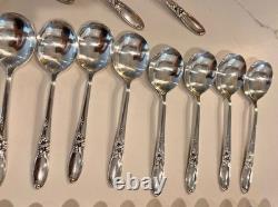 49 Pcs Oneida Community Silverplate White Orchid Service for 8 Plus Extra Pieces