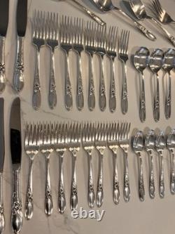 49 Pcs Oneida Community Silverplate White Orchid Service for 8 Plus Extra Pieces
