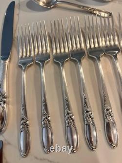 49 Pcs Oneida Community Silverplate White Orchid Service for 8 Plus Extra Pieces
