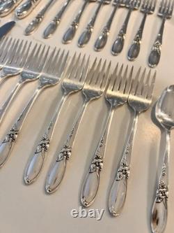 49 Pcs Oneida Community Silverplate White Orchid Service for 8 Plus Extra Pieces