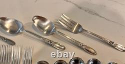 49 Pcs Oneida Community Silverplate White Orchid Service for 8 Plus Extra Pieces